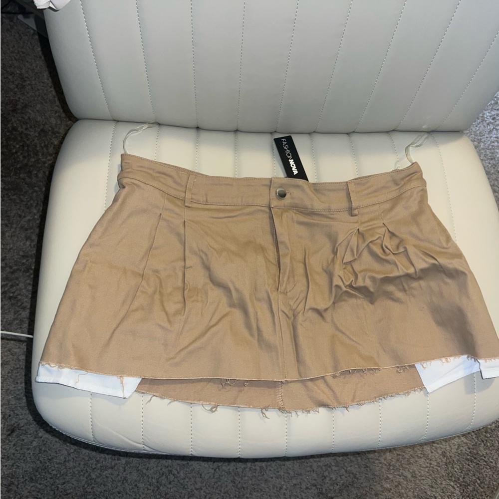 Fashion Nova Beige Mini Skirt